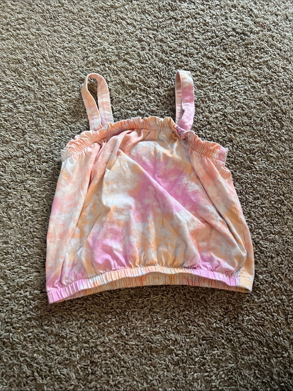 OshKosh B'gosh Pastel Tie-Dye Crop Tank Top in Pink and Peach